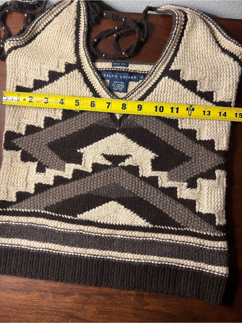 Vintage Ralph Lauren Western Hand-Knit Halter Top Cashmere, Wool, Angora - Picture 11 of 12